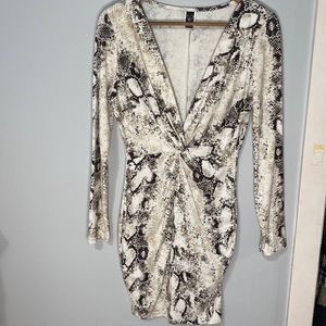 Windsor Snake Bodycon Dress Long Sleeve